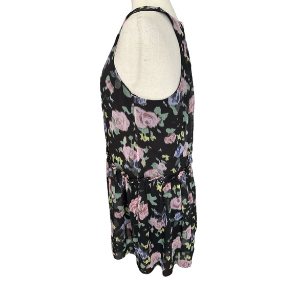 Likely Black Floral Print Chiffon Ruffled Dress Size 2 - Picture 4 of 10